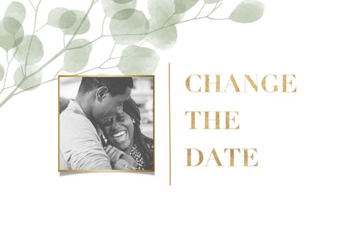 Change the date kaart waterverf eucalyptus en typografie 2