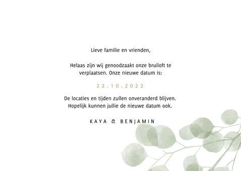 Change the date kaart waterverf eucalyptus en typografie 3