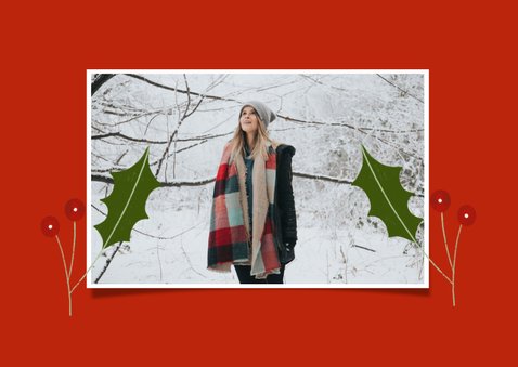 Christelijke kerstkaart met engeltjes en banner 2