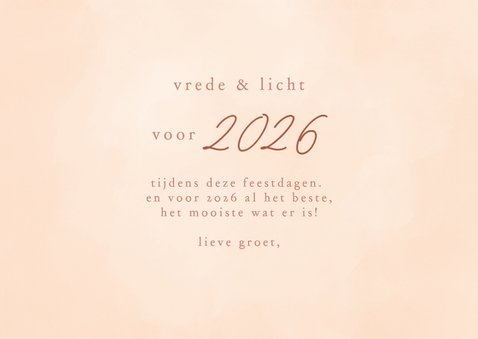 Christelijke nieuwjaarskaart vrede voor 2026 engel met ster 3