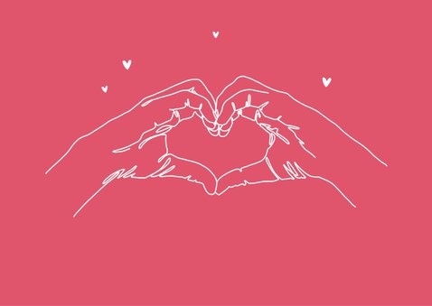 Christelijke valentijnskaart Gods liefde handgebaar hartjes 2