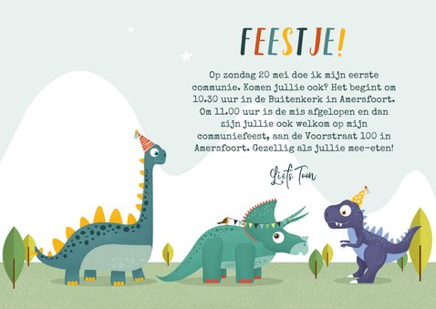 Communie dino triceratops vogel slinger 3
