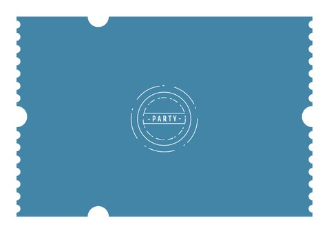 Communie feestje ticket blauw stoer modern foto Achterkant