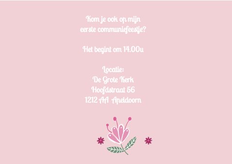 Communie meisje roze hart 3