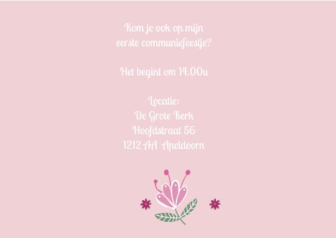 Communie meisje roze hart 3