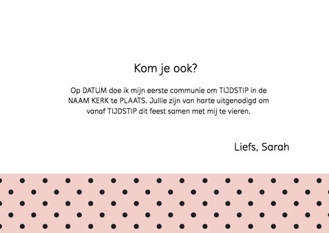 Communie - uitnodiging foto stippen 3