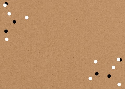 Communie uitnodiging kraft VIP ticket foto confetti  Achterkant