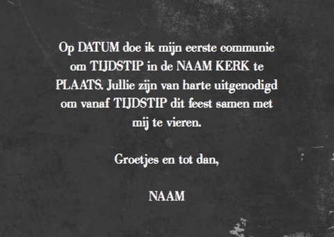 Communie wel niet krijtbord b 3