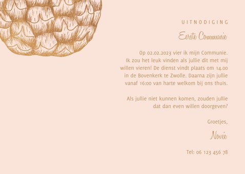 Communiekaart ananas koper aanpasbare kleur 3