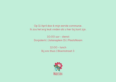 Communiekaart bloemen hip 3