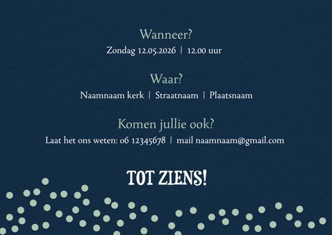 Communiekaart confetti en toffe foto 3