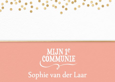 Communiekaart confetti met mooie foto 2