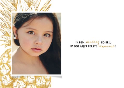 Communiekaart gouden ananas aanpasbare kleur 2