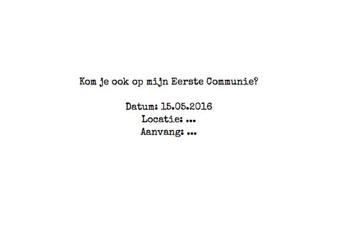 Communiekaart Jongen Tape Stoer 2