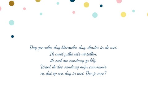 Communiekaart meisje confetti 2