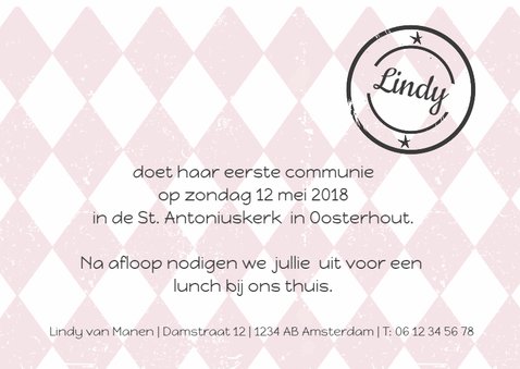 Communiekaart roze wiebers 3