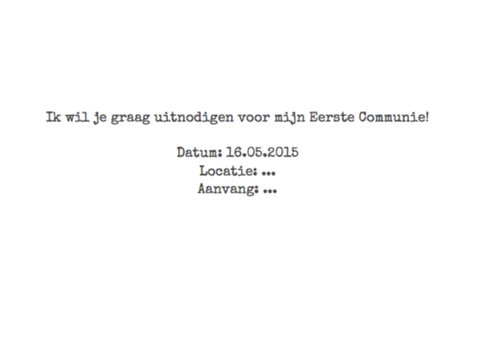 Communiekaart stoer tape foto meisje 2