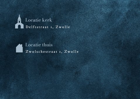 Communiekaartje blauw stijlvol kruisje holografisch folie 2