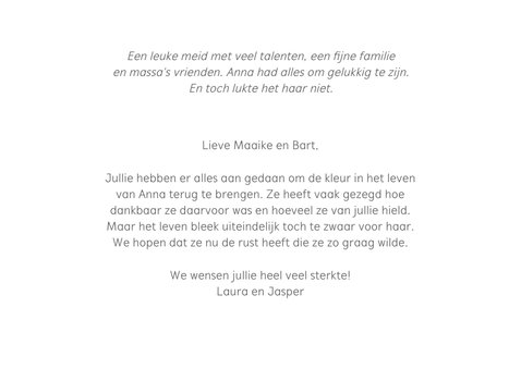 Condoleance alle kleur uit het leven verdwenen 3