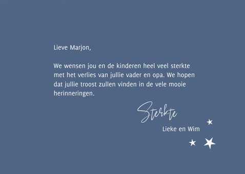 Condoleance Een leven vervliegt de herinnering blijft 3