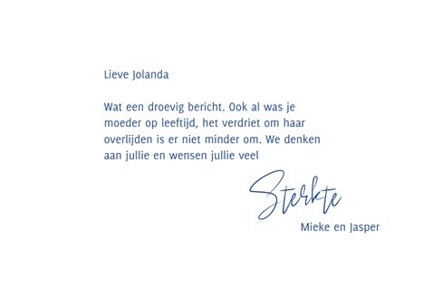 Condoleance En toen werd het stil - strand 3