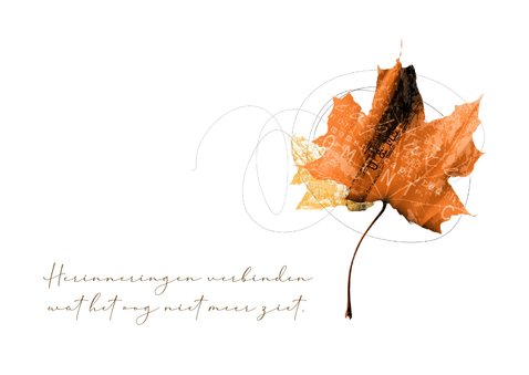 Condoleancekaart falling leaf mixed media 2