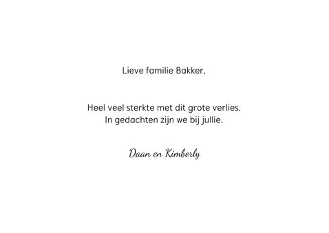 Condoleancekaart gecondoleerd en heel veel sterkte 3