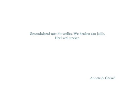 Condoleancekaart, krans met klavertje 3