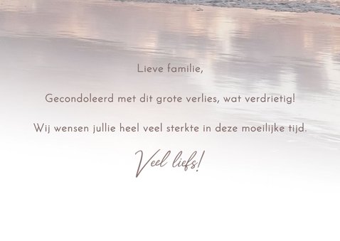 Condoleancekaart Noordzee strand sterkte met dit verlies 3