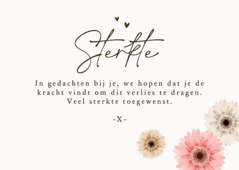 Condoleancekaart sterkte gerbera bloemen stijlvol liefdevol 3