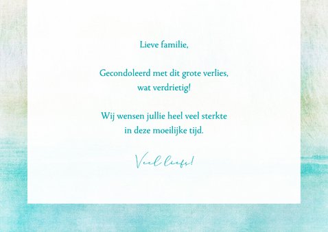 Condoleancekaart strand en duinen met oprechte deelneming 3