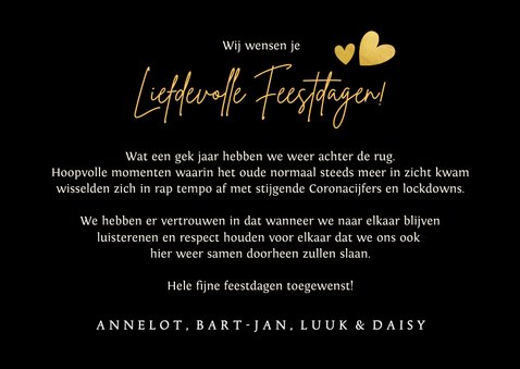 Corona kerstkaart samen gaat het ons lukken met poppetjes 3