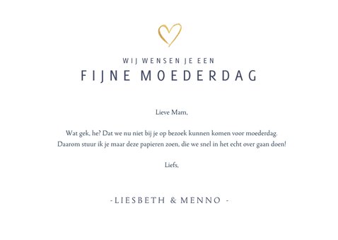Corona moederdagkaart - papieren zoen, snel overdoen! 3