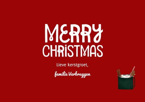 Cozy kerstkaart met foto en illustratie 3