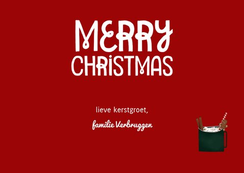 Cozy kerstkaart met foto en illustratie 3