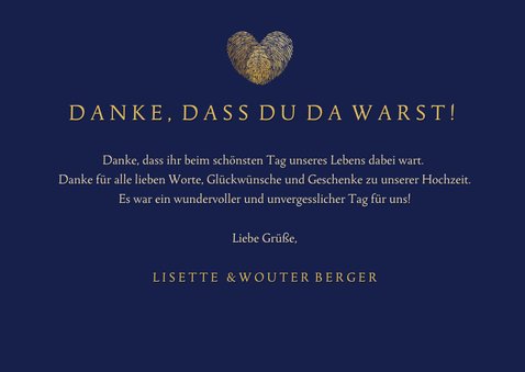 Dankeskarte 'two became one' Foto innen 3