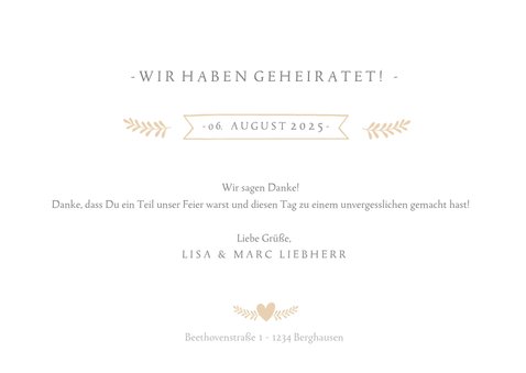 Dankeskarte zur Hochzeit mit eigenem Foto und Text 3