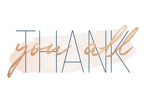 Dankeskarte zur Hochzeit mit Foto 'Thank you all' Goldlook 2