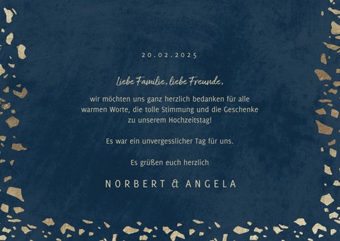 Danksagung Hochzeitstag Fotos & Goldkonfetti 3