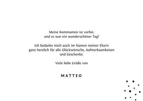 Danksagung Kommunion Foto und Typografie 3
