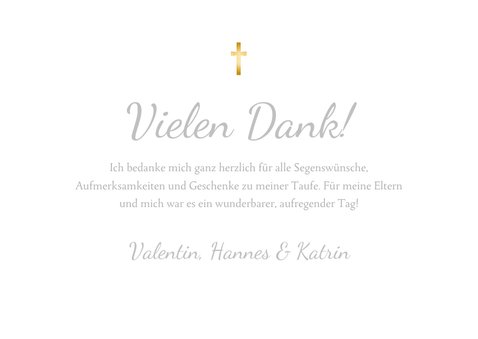 Danksagung Taufe eigene Fotos goldenes Kreuz 3