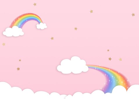 Dierenkaart - Eenhoorn konijntje regenboog 2
