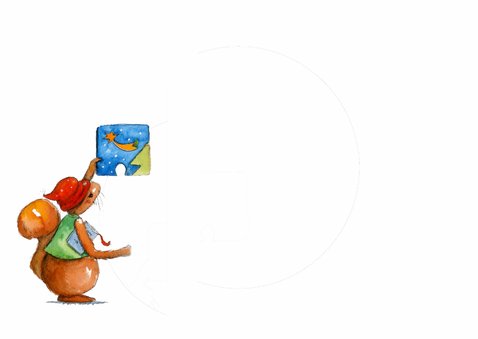 Een kerstboom puzzelen Achterkant
