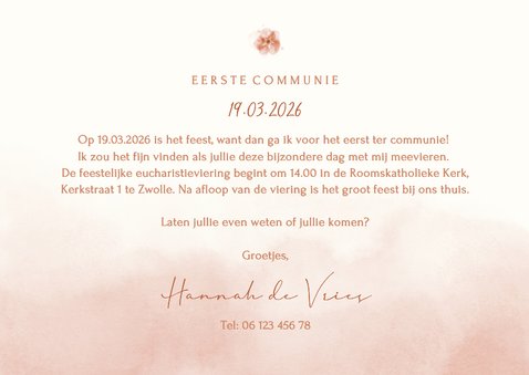 Eerste communie Ichthus visje met foto uitnodiging 3