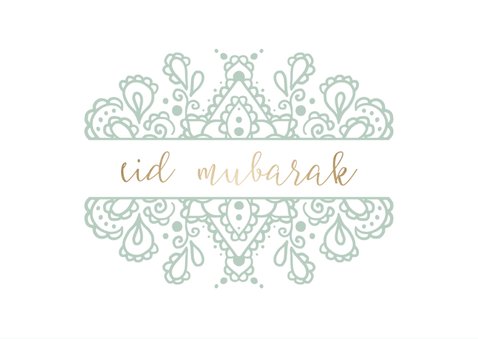 Eid Mubarak kaart met getekend patroon 2