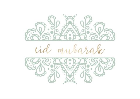 Eid Mubarak kaart met getekend patroon 2