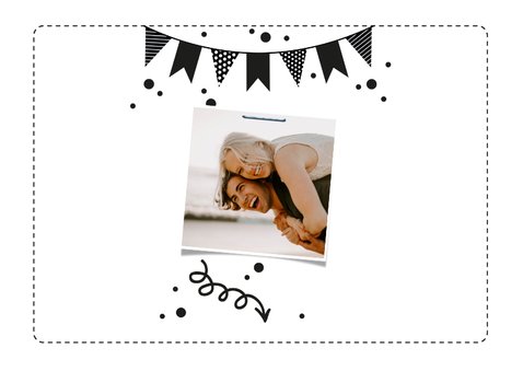 Einladung Doppelgeburtstag Monochrom für 2 2
