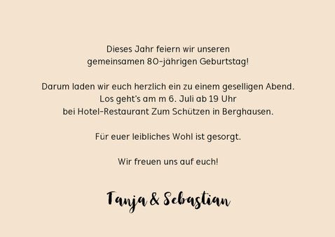 Einladung Gemeinsam Gut aussehen 80 3