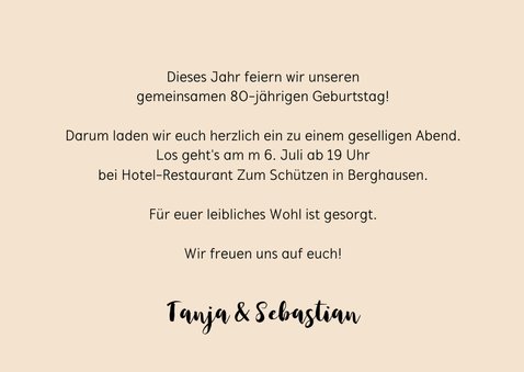 Einladung Gemeinsam Gut aussehen 80 3