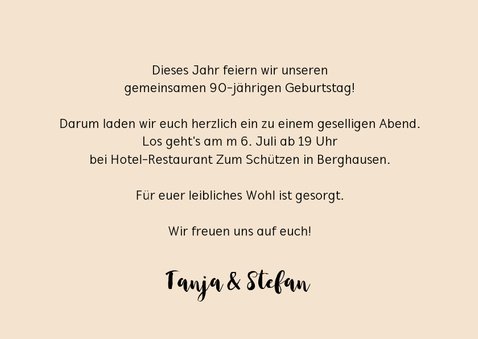Einladung Gemeinsam Gut aussehen 90 3